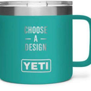 Yeti 14 OZ Travel Mug with a custom monogram